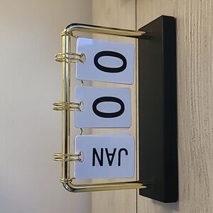 Threshold Desktop Perpetual Flip Calendar - Black and Gold